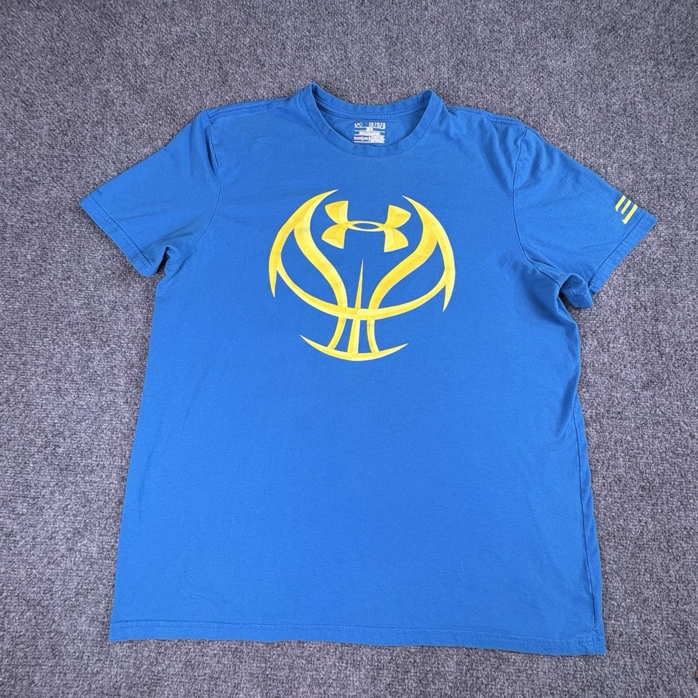 Under Armour Stephen Curry SC30 T-shirt Men's L Blue Graphic Flame NBA Retro Fan